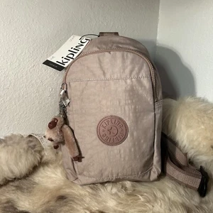 NWT Kipling Klynn Sling Crossbody - Dusty Taupe - Cute Gorilla! - Picture 1 of 4