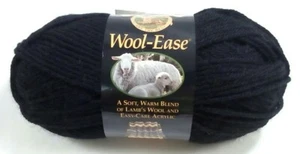 Lion Brand WOOL-EASE Garn SCHWARZ 4-fädig Kammgarn 80/20 Acryl/Wolle 197 Yard 3oz - Bild 1 von 4