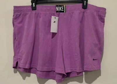 NWT Nike Just Do It Women's Purple Cotton Shorts Standard Fit DQ3360-597 Plus 2X - Image 1 of 2
