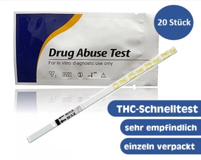 20x THC Drogenschnelltest (Cannabis, Marihuana, Haschisch), 50 ng/ml - Bild 1 von 3