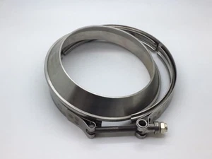 Race Part Solutions 4" Aluminum Garrett T6 Turbo Downpipe Flange & Clamp GT-47+ - Picture 1 of 2