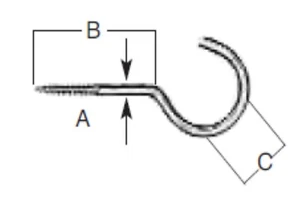 ORECA - 7 GANCI A VITE 2,3x10x6MM IN OTTONE LUCIDO - Foto 1 di 1