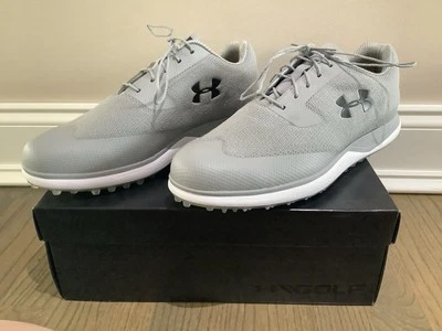 Zapatos de golf Under Armour para hombre blancos/grises talla 12 - con púas - ¡Excelentes! Foto 1 de 4