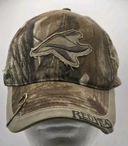 RedHead Camouflage Distressed Hunting Strapback Cap Hat Fishing Hook Psalm 46:5 - Picture 1 of 16