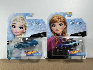 Hot Wheels Personaggio Cars Disney Frozen Elsa e Anna Lotto 2X HTF - Foto 1 di 7