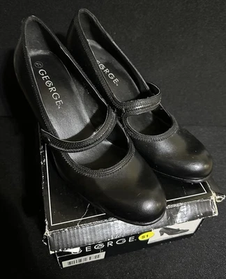 Zapatos de tacón negro George para mujer clásicos talla 7 1/2 Carolyn negros Foto 1 de 4