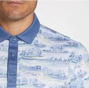 ¡NUEVO! Polo de golf Walter Hagen para hombre Clubhouse Country Club estampado talla XXL NUEVO CON ETIQUETAS - Imagen 1 de 5