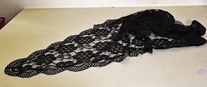 Mantón de luto vintage negro bordado Netlace ZZ583 - Imagen 1 de 4
