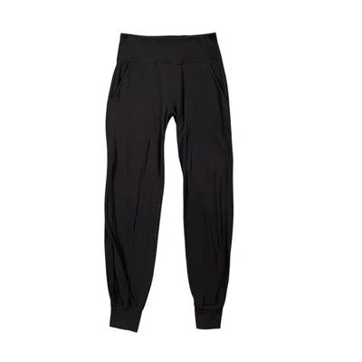 Lululemon Jogger Mujer 4 Negro Alinear Absorber Sudor Tirar de Bolsillos Yoga Entrenamiento Foto 1 de 4
