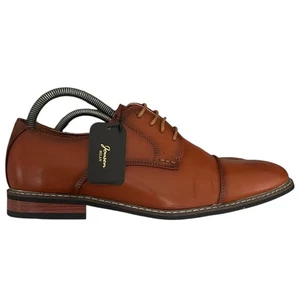 Jonsen Milan Shoes Mens Size 10 Leather Brown Wingtip Dress Oxford - Picture 1 of 6