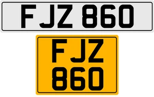 FJZ 860 F 3X3 PLACA DE MATRÍCULA PRIVADA SIN FECHA ALETA FRED FAS FAZ FRAN FERN FAY - Imagen 1 de 2