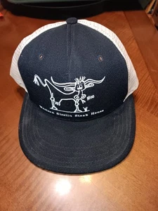 Vintage 90s Western Sizzlin Steak House Hat Cap Mesh Snapback AJD Restaurant - Picture 1 of 6