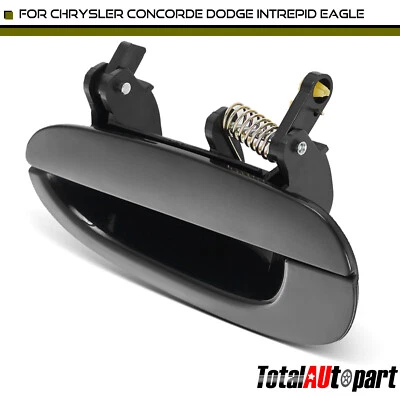 Black Exterior Door Handle for Chrysler Concorde Dodge Intrepid Eagle Rear Left - Image 1 of 4