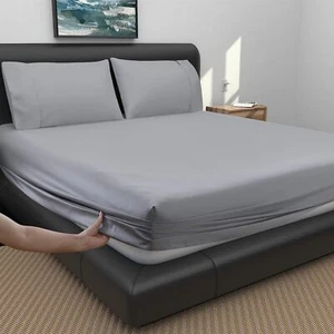 100% Egyptian Cotton Fitted Sheet 18" Deep Pocket & 600 Thread Count Breathab... - Picture 1 of 8