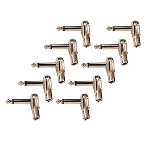 Panqueque 1/4" pulgadas 6,3 mm ángulo recto 90 grados mono macho jack enchufes (10) Pack - Imagen 1 de 8