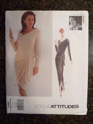 Vogue 1269 Attitude Tom & Linda Platt Designer Original Pattern Sz 8/10/12 Uncut - Image 1 of 3