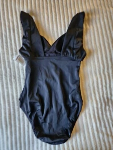 Swim Bathing Suit XS 0-2 Sexy Black One Piece Slimming Beachwear Womens Teens - Picture 1 of 4