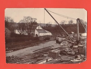 VINTAGE REAL PHOTO LAYING OUT RAILROAD TRACK - Picture 1 of 1