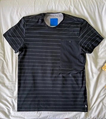 Adidas Originals Hombre Blanco y Negro Rayas Bolsillo Grande Camiseta UK M/L Foto 1 de 4