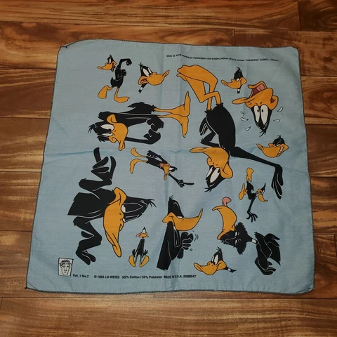 NEW Vintage 1993 Looney Tunes Daffy Duck Bandaroo Bandana Mask Tapestry Display Cover