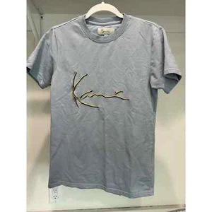 Karl Kani Damen T-Shirt blau mit goldener Stickerei schwere Baumwolle Gr. Small - Bild 1 von 8