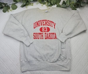 Champion Reverse Weave Gray University of SD Pullover Sweatshirt Size XL Crew - Picture 1 of 11