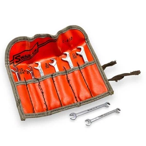 Snap On C-65D 6 PC. + 2 Wrenches 4-way Angle Open-End Midget Ignition Wrench Set - Picture 1 of 17