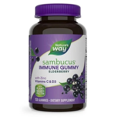 Nature’s Way Immune Support Sambucus Elderberry Gummies 120 Ct  EXP 02/26 - Image 1 of 4