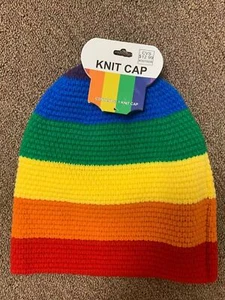 GORRA DE PUNTO ARCO IRIS Sombrero del Orgullo Gay, adulto, para Desfile LGBTQ - Imagen 1 de 2