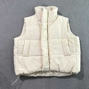 BluIvy Women’s Puffer Vest Jacket Cream NWT Size S/M - Picture 1 of 10