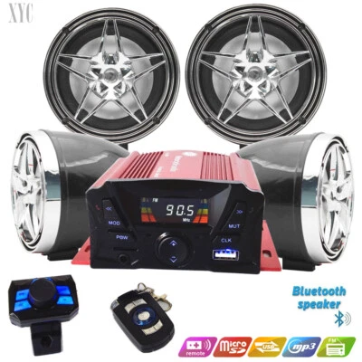 4 Ch 3' UTV/ATV/Snowmobile/Marine Amplified Speaker System Bluetooth, Anti-theft Foto 1 de 4
