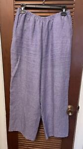 Flax Linen Lavender Purple Capris Size Small With Pockets