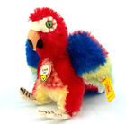 Steiff Lora 1962 Macaw Parrot Historic Mini ID Button Tags 1998 Mohair Replica