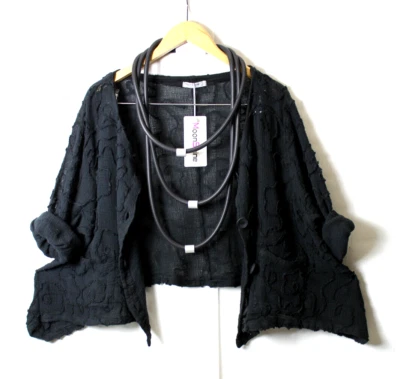 Moonshine Jacke Blazer 48 50 52  Gr 3 Lagenlook Schwarz Taschen - Bild 1 von 3