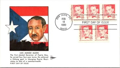 FDC 1990 SC #2173 Gill Craft Cachet - San Juan PR - Block Of 5 - J17305 - Image 1 of 2