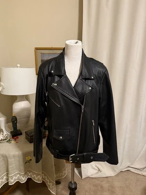 NWOT VEDA High-End Luscious Lambskin Leather Moto Jacket Sz. 3X - Image 1 of 4