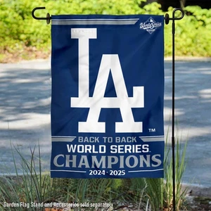 LA Dodgers MLB 2025 Back to Back World Champions Series Garden Flag - Picture 1 of 5