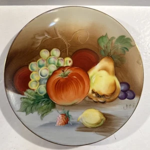 Plato firmado UCAGCO (K. Okada) - China pintada a mano con tema de frutas - Japón - Imagen 1 de 5