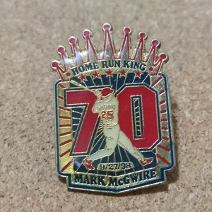 1998 Mark McGwire Home Run King MLB Baseball Lapel Pin Back 9/27/98 - Picture 1 of 3