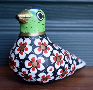 Handbemalte Deko Vogel Figur aus Ton aus Mexiko - Bild 1 von 5