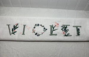 Pottery Barn Kids Heritage Floral Pillow Cover ~ Violet ~ Sage ~ 22” x  14” - Picture 1 of 8