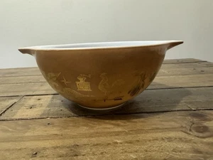 Pyrex Ofengeschirr Braun und Gold Americana Hahn und Adler Schüssel - Bild 1 von 11