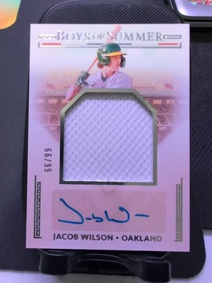 2024 Panini Boys of Summer - Material Signatures Jacob Wilson  /99 (AU, MEM, RC) - Image 1 of 4