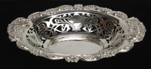 VINTAGE 1904 -05 BIRMINGHAM STERLINGSILBER NETZFÖRMIGE BONBONSCHALE - Bild 1 von 5