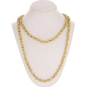 14k Yellow Gold Turkish Link Chain Necklace 24" 5mm 45 grams