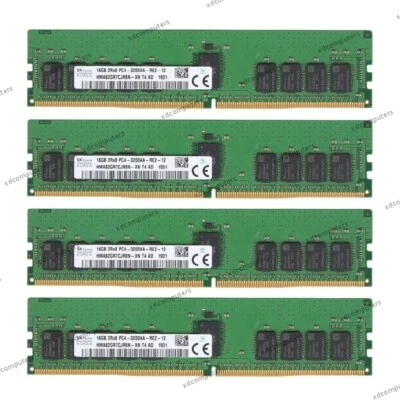 SK Hynix（4 x 16GB ）64GB 3200MHz REG ECC RAM DDR4 DIMM PC4-25600 Server Memory - Image 1 of 4