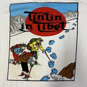 The Adventures of Tin Tin in Tibet T-Shirt men’s size MED comic herge moebius - Picture 1 of 4