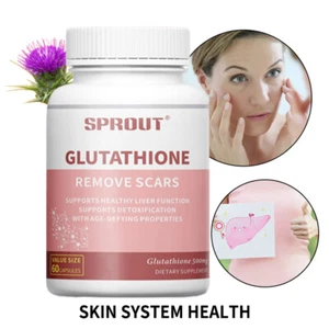 Glutathione 500mg Capsules - Supports Healthy Liver Function And Detoxification - Picture 1 of 7
