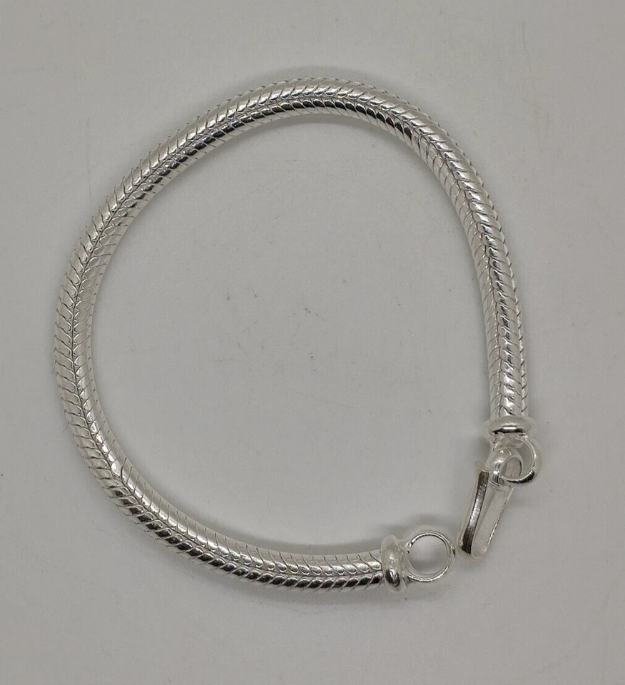 BRACCIALE SNAKE SERPENTE ARGENTO 700 UOMO TIBETANO CODA DI TOPO INDIA CM 20.2 S1 - Immagine 1 di 4