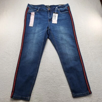 Pantalones de mezclilla azules Almost Famous para mujer talla 18 a rayas Foto 1 de 4